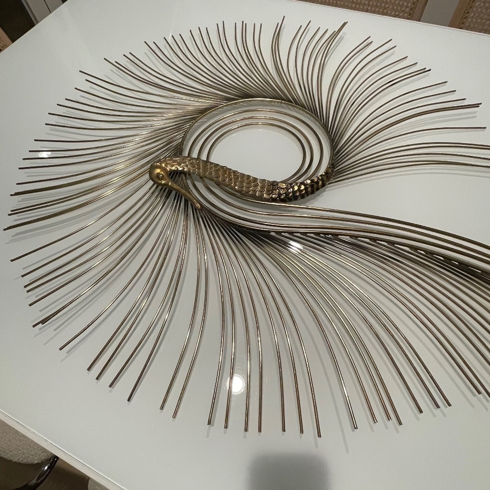 Best-priced 1980s Large Curtis Jere Brass Peacock Wall Sculpture